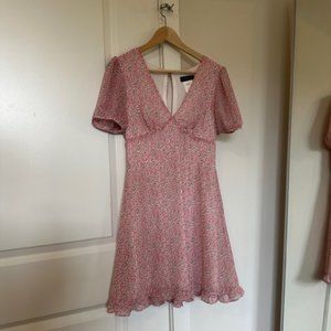 Pink Floral Mini Dress